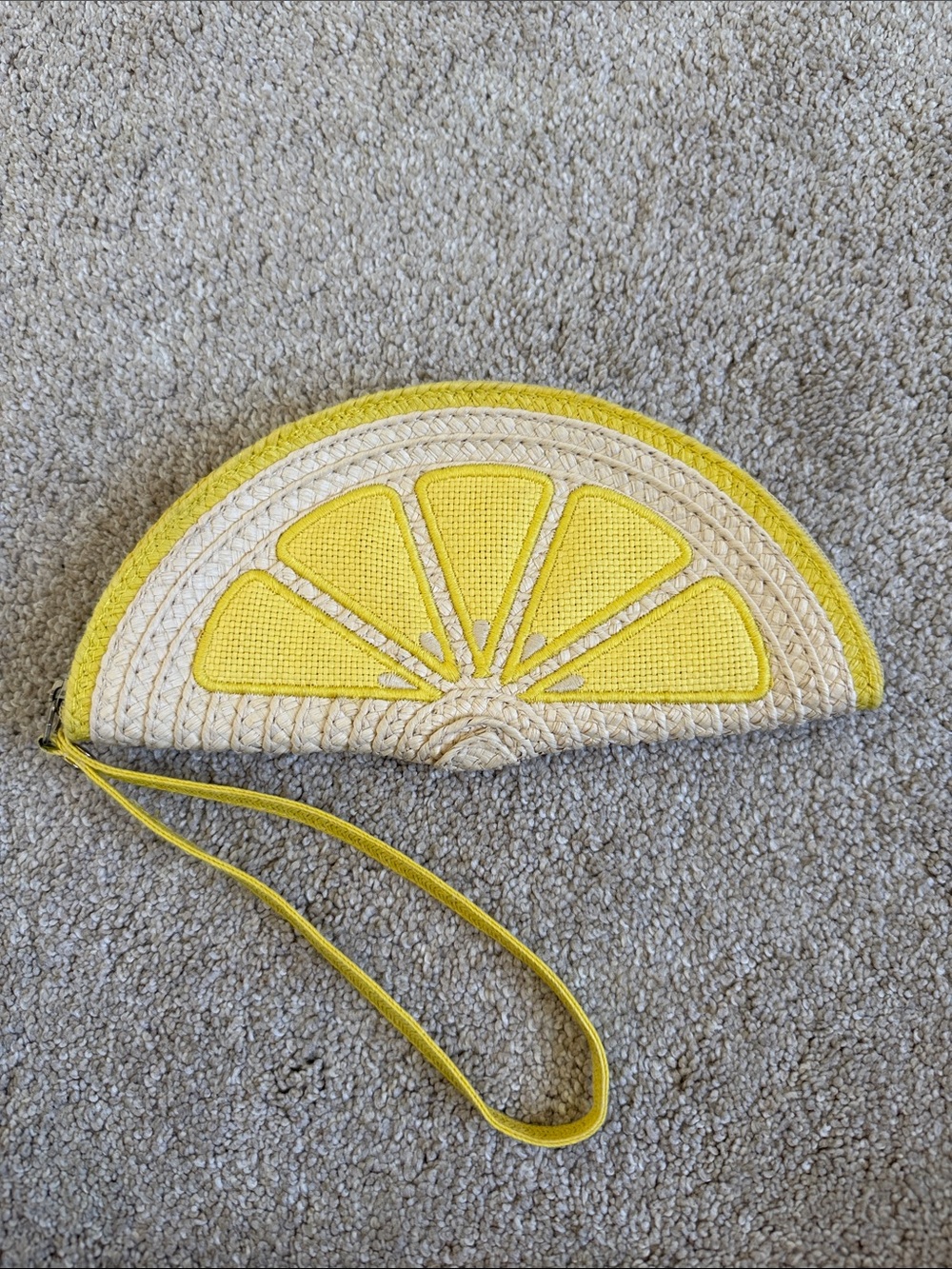 Yellow Lemon Slice Wristlet Clutch